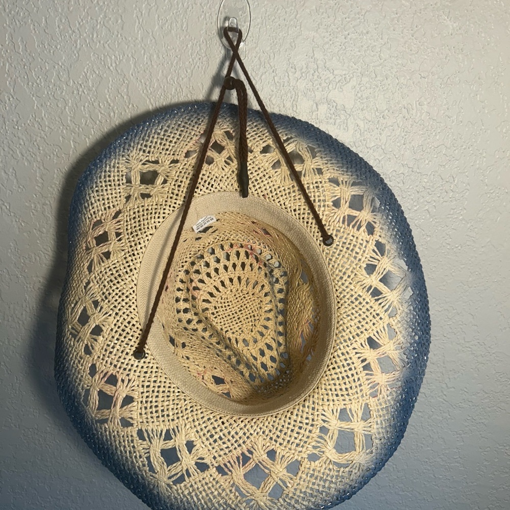 100% Paper Colorful Crochet Cowboy Hat - Picture 2 of 3